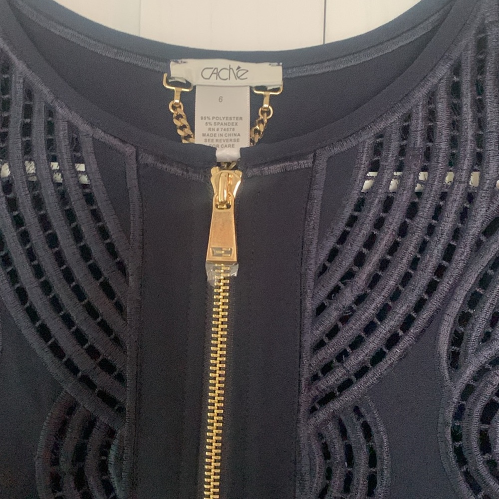 Cache Navy Jacket Size 6 - Picture 4 of 11